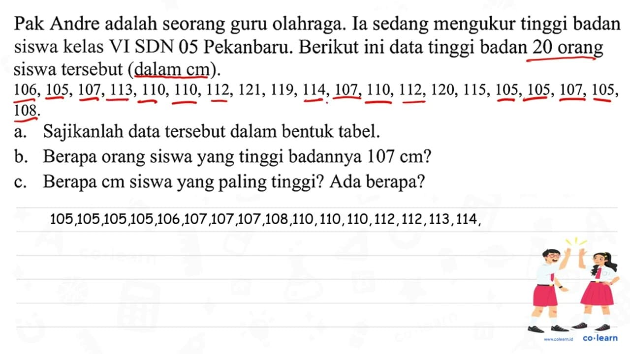 Pak Andre adalah seorang guru olahraga. Ia sedang mengukur