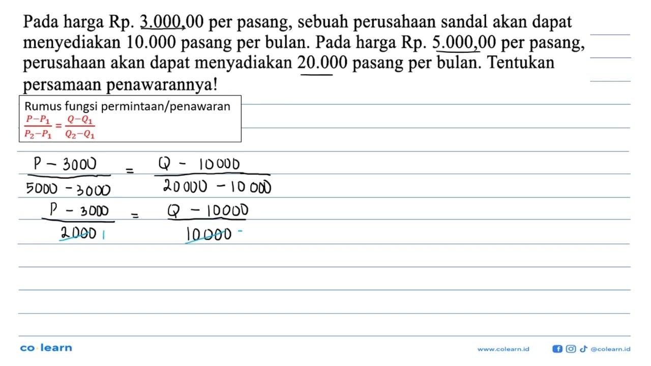 Pada harga Rp. 3.000,00 per pasang, sebuah perusahaan