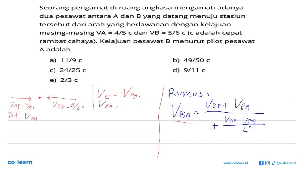 Seorang pengamat di ruang angkasa mengamati adanya dua