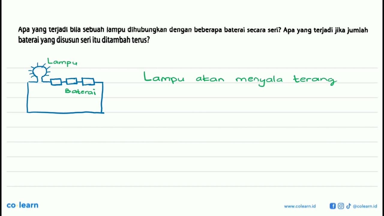 Apa yang terjadi blla sebuah lampu dihubungkan dengan