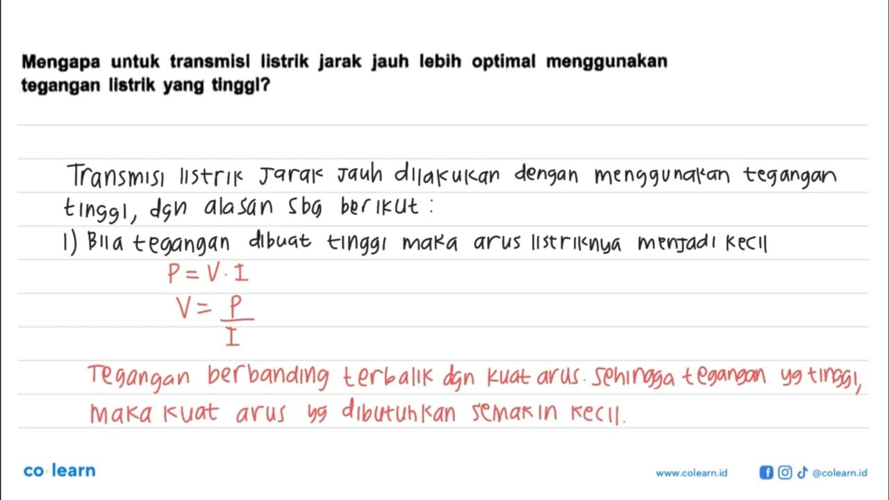 Mengapa untuk transmisi listrik jarak jauh lebih optimal