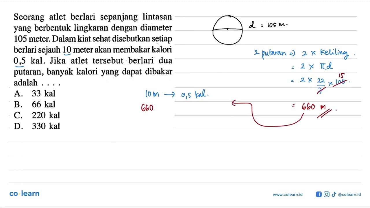 Seorang atlet berlari sepanjang lintasan yang berbentuk