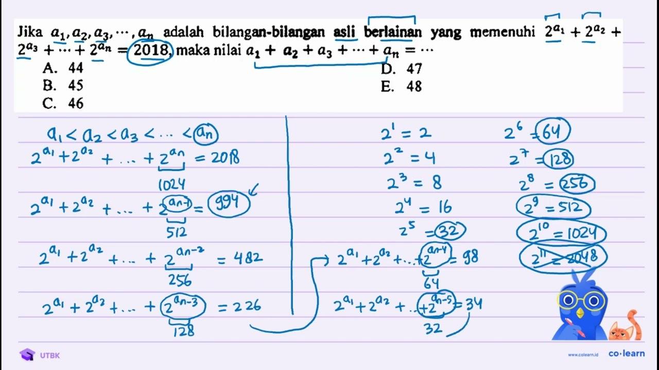 Jika a_(1), a_(2), a_(3), .., a_(n) adalah