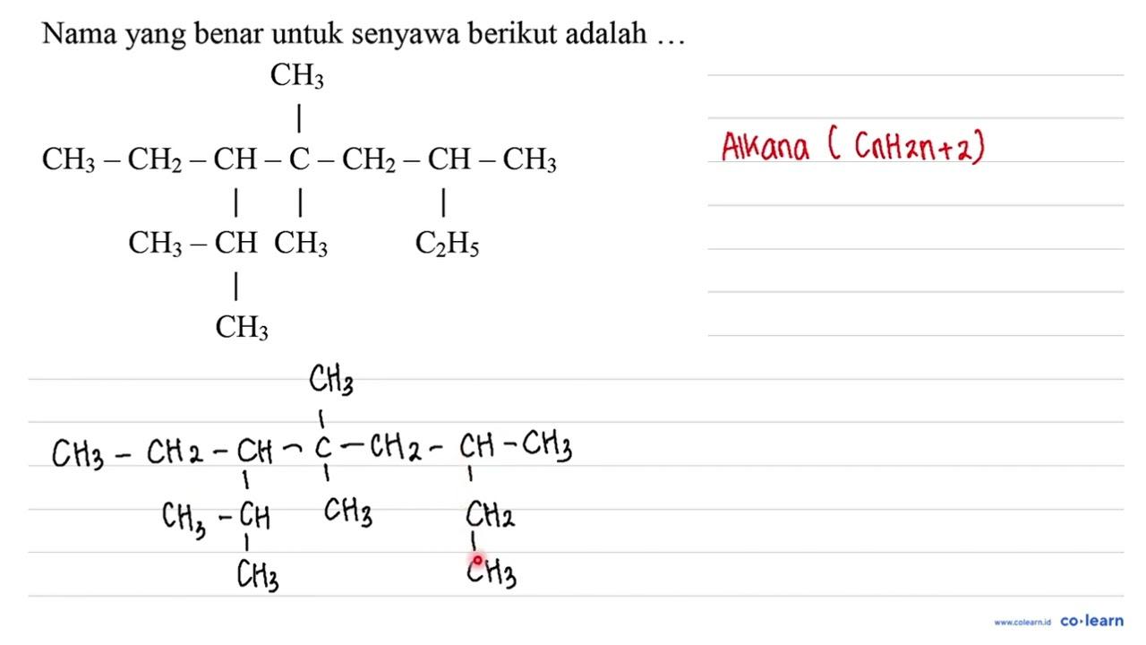 Nama yang benar untuk senyawa berikut adalah ... CH3 | CH3