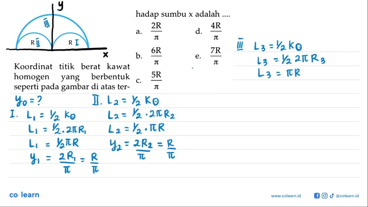 R R Koordinat titik berat kawat homogen yang berbentuk