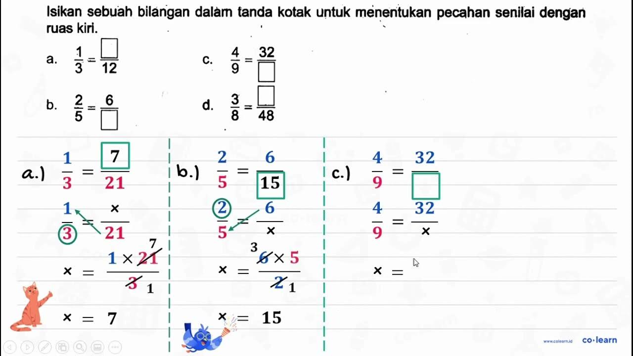 Isikan sebuah bilangan dalam tanda kotak untuk menentukan