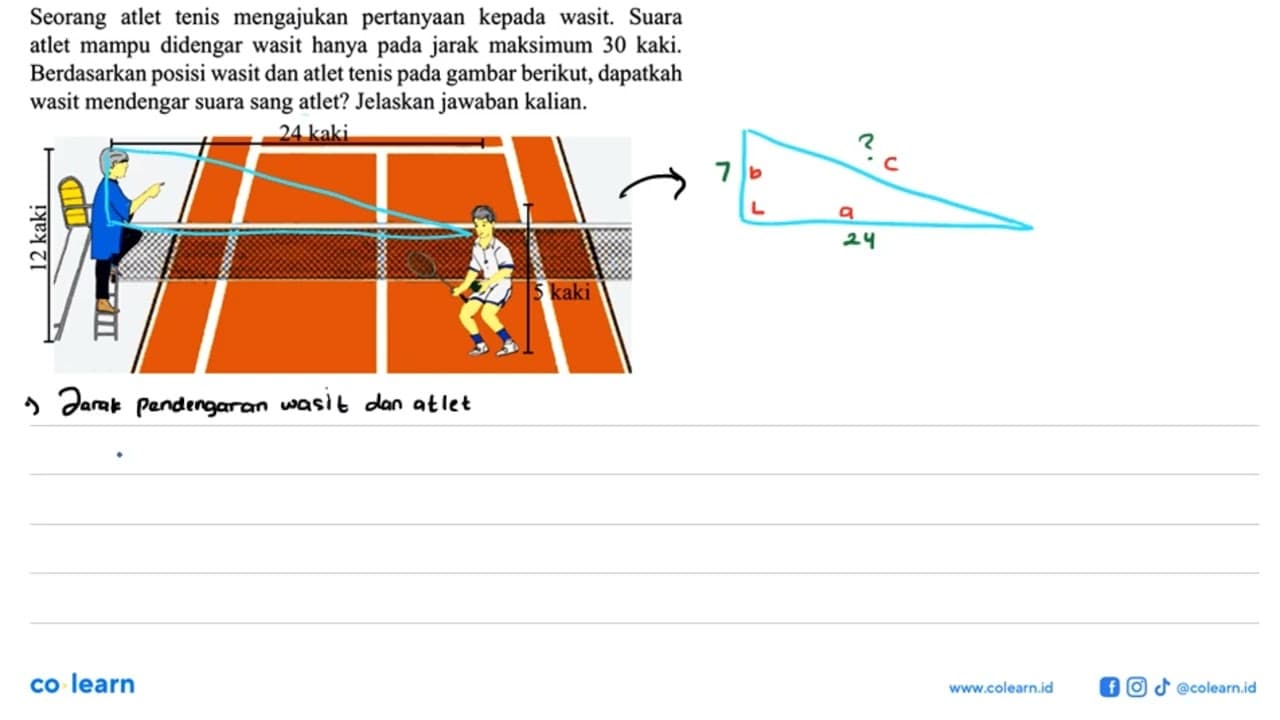 Seorang atlet tenis mengajukan pertanyaan kepada wasit.