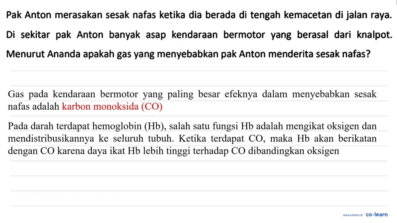 Pak Anton merasakan sesak nafas ketika dia berada di tengah