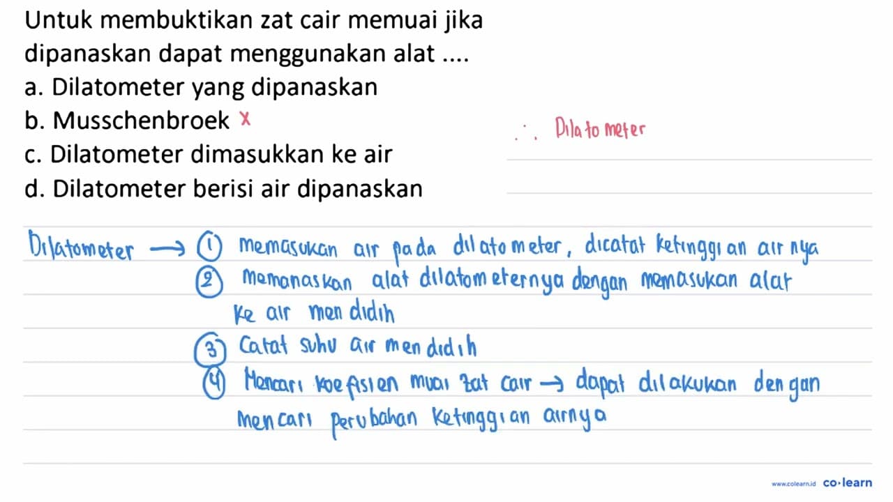 Untuk membuktikan zat cair memuai jika dipanaskan dapat