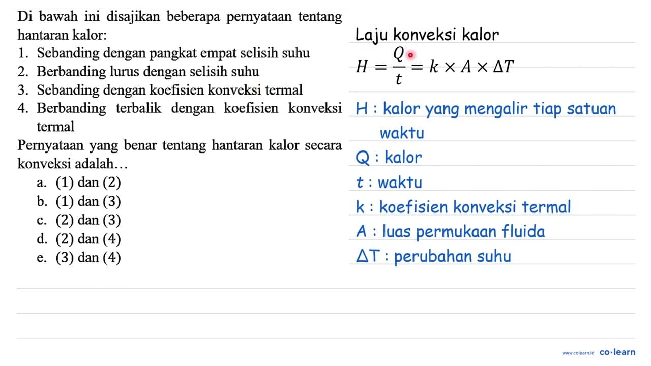 Di bawah ini disajikan beberapa pernyataan tentang hantaran