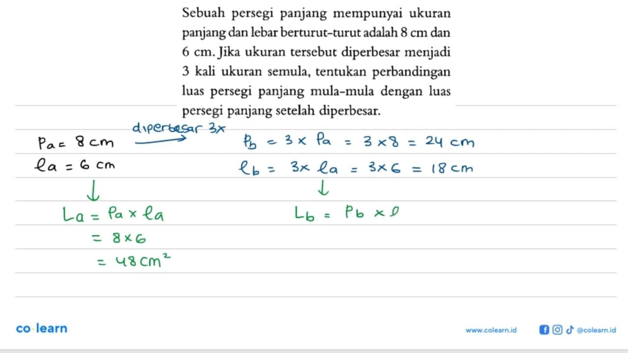 Sebuah persegi panjang mempunyai ukuran panjang dan lebar