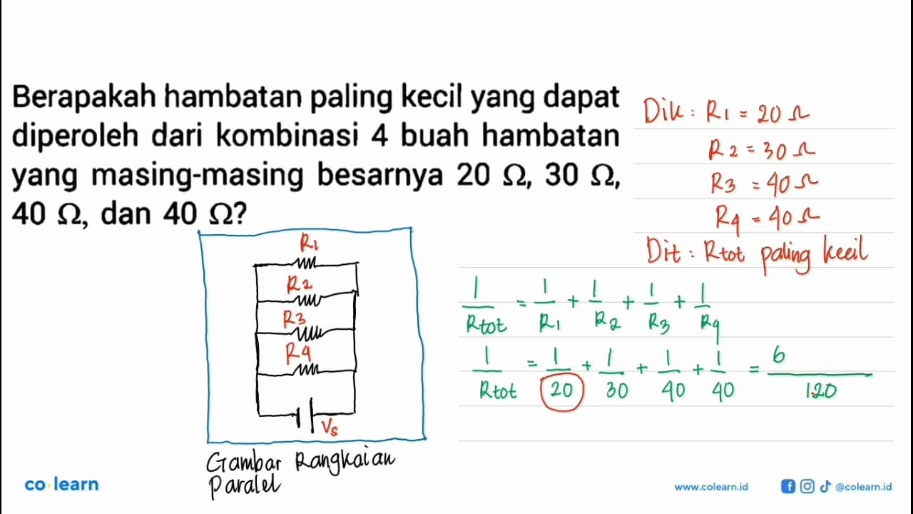 Berapakah hambatan paling kecil yang dapat diperoleh dari