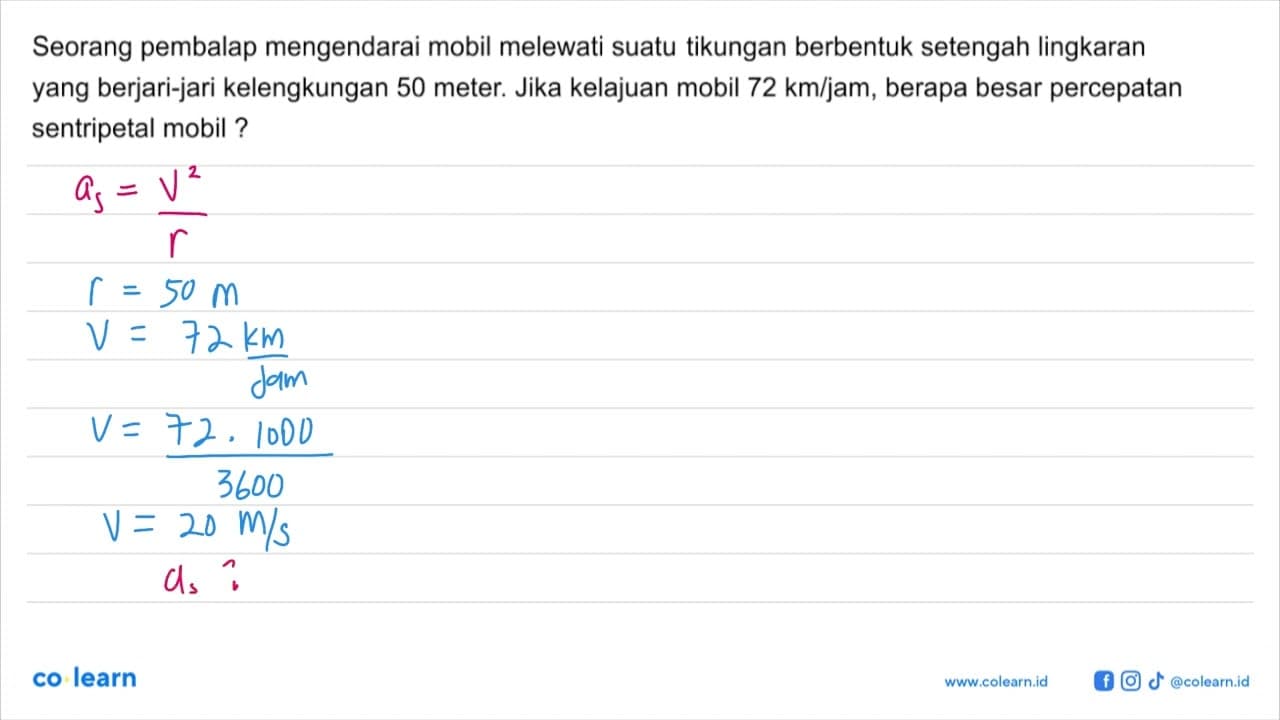 Seorang pembalap mengendarai mobil melewati suatu tikungan