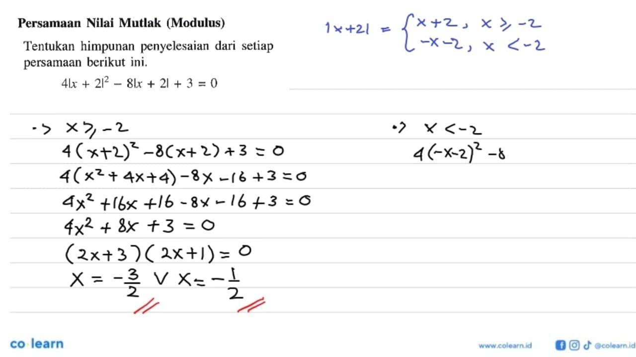 Persamaan Nilai Mutlak (Modulus) Tentukan himpunan