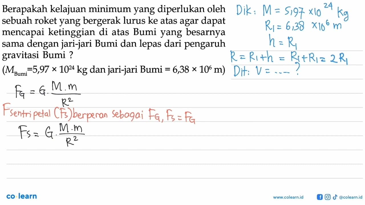 Berapakah kelajuan minimum yang diperlukan oleh sebuah