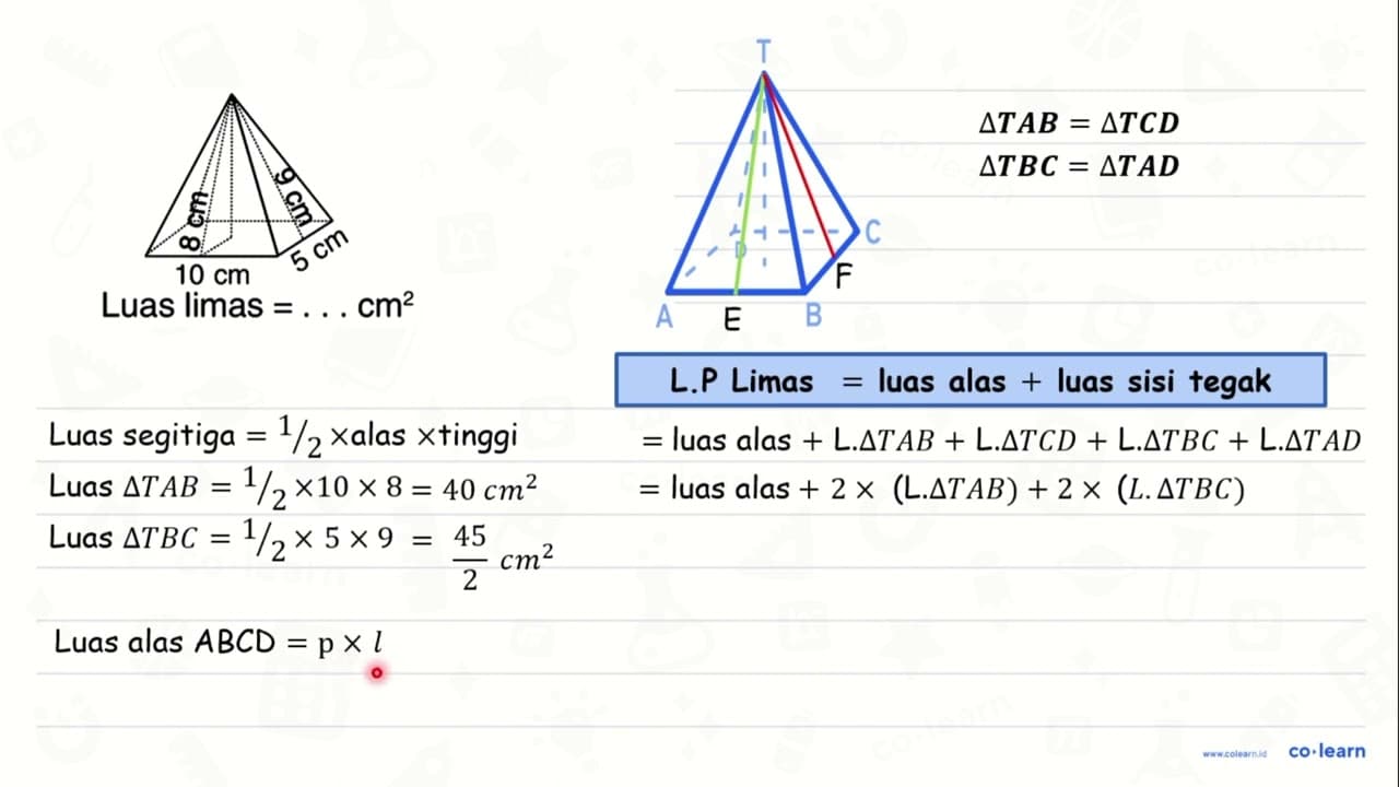 Luas limas =... cm^(2)