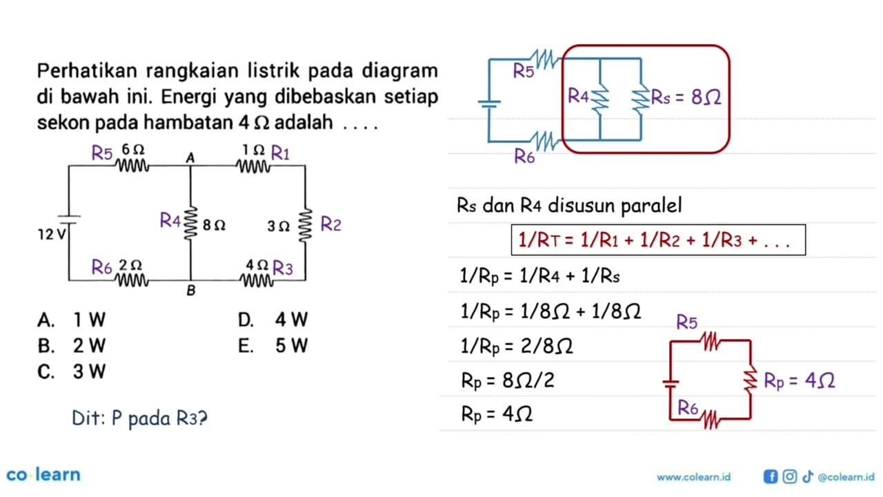 Perhatikan rangkaian listrik pada diagram di bawah ini.