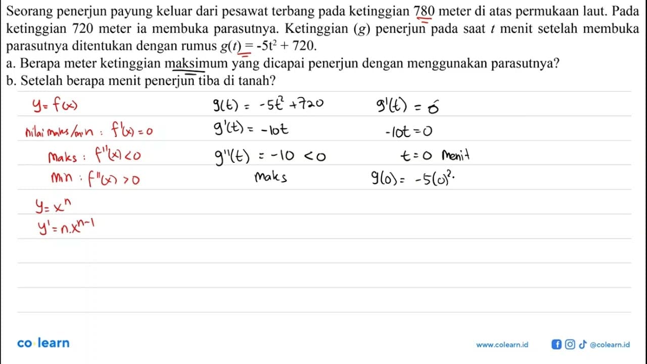 Seorang penerjun payung keluar dari pesawat terbang pada