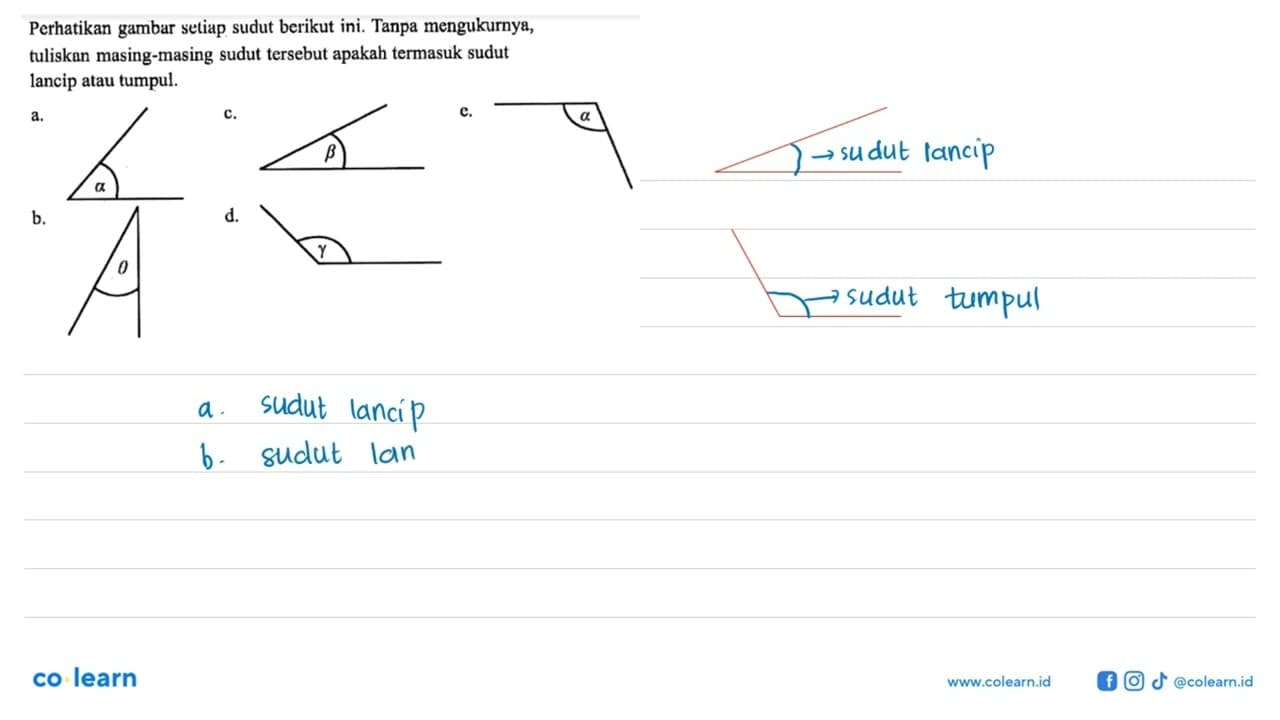 Perhatikan gambar setiap sudut berikut ini. Tanpa