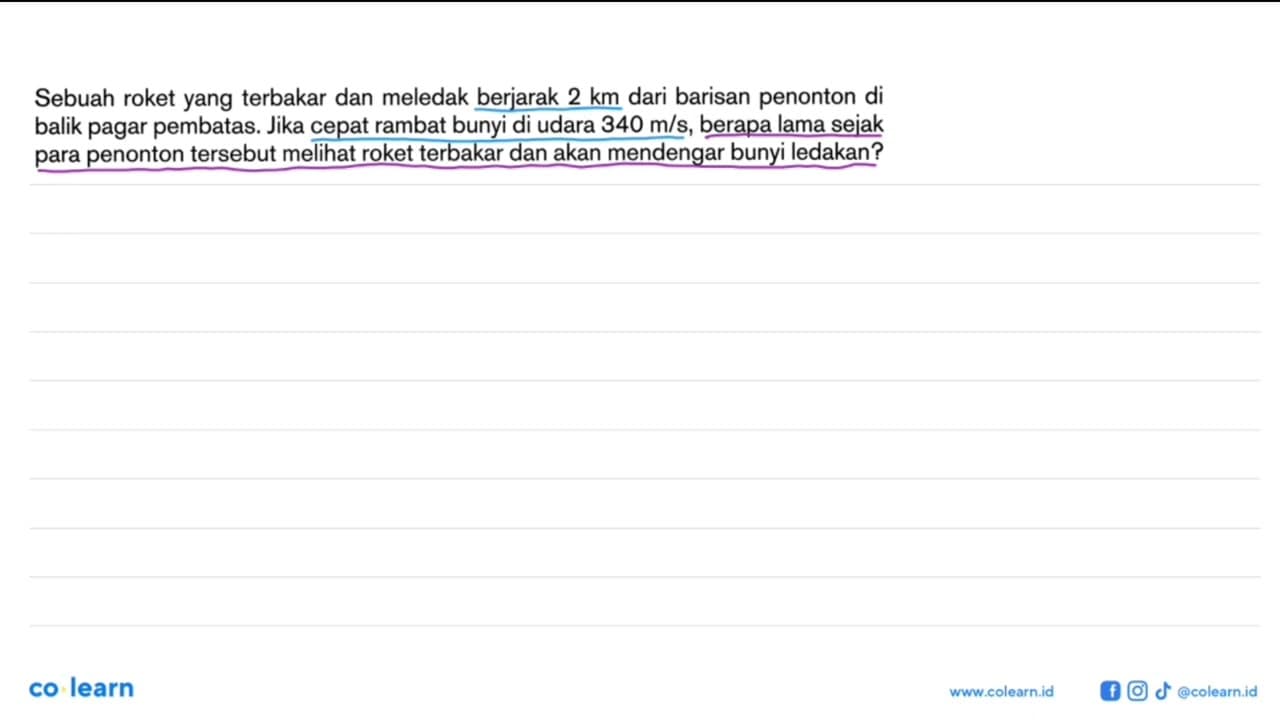 Sebuah roket yang terbakar dan meledak berjarak 2 km dari