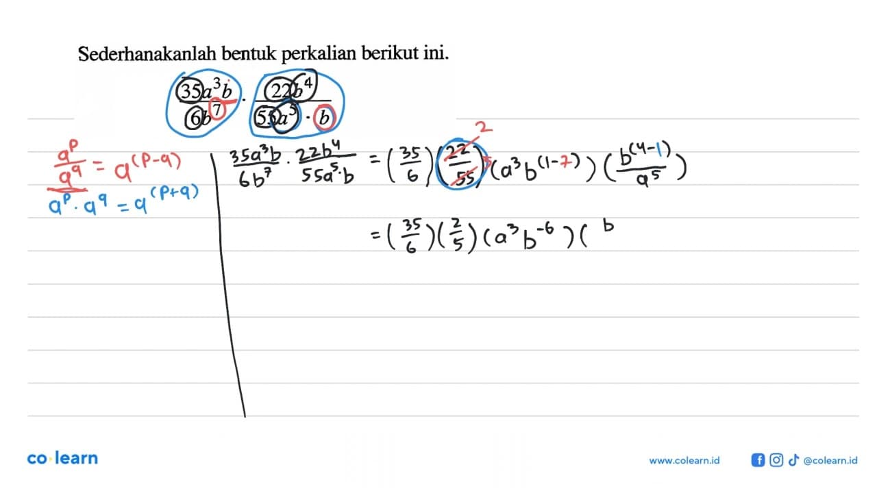 Sederhanakanlah bentuk perkalian berikut ini.