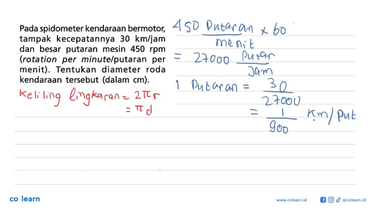 Pada spidometer kendaraan bermotor, tampak kecepatannya 30