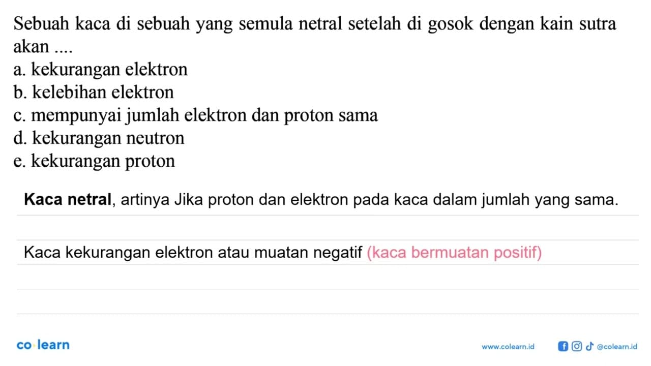 Sebuah kaca di sebuah yang semula netral setelah di gosok