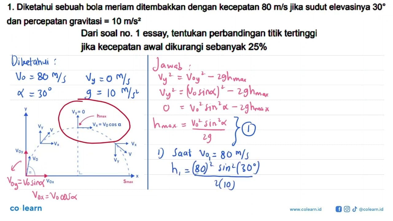 Dari soal no. 1 essay, tentukan perbandingan titik