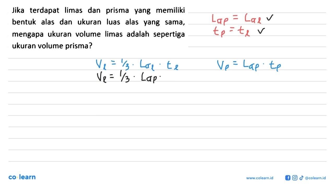 Jika terdapat limas dan prisma yang memiliki bentuk alas