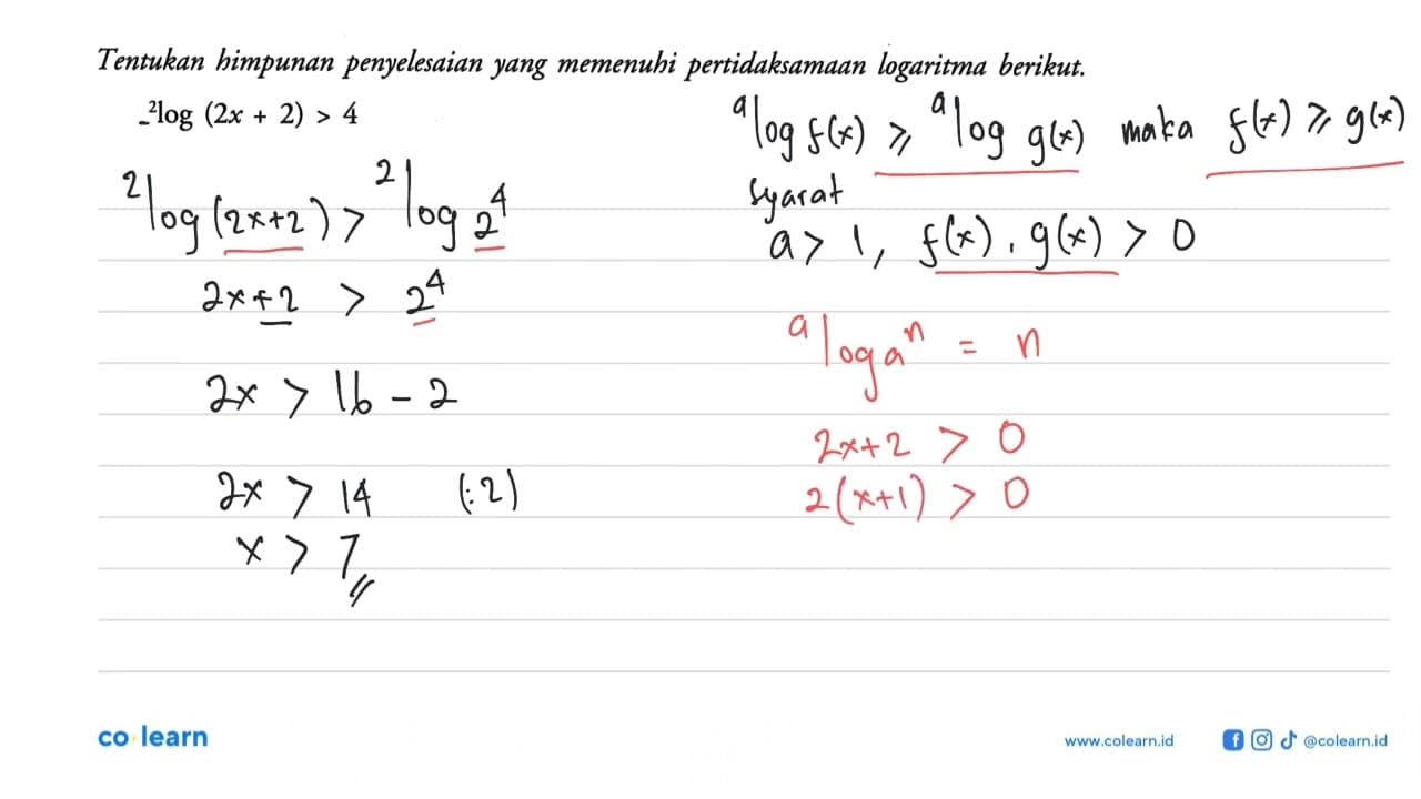 Tentukan himpunan penyelesaian yang memenuhi pertidaksamaan