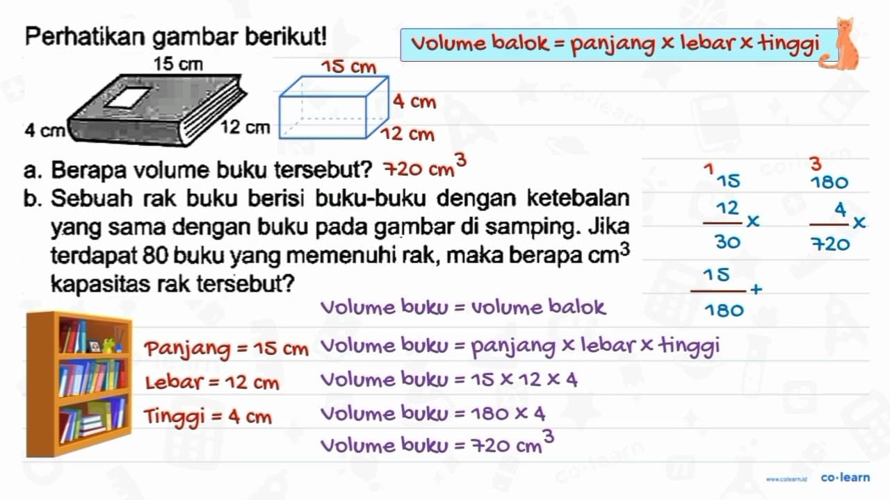 Perhatikan gambar berikut! 15 cm a. Berapa volume buku