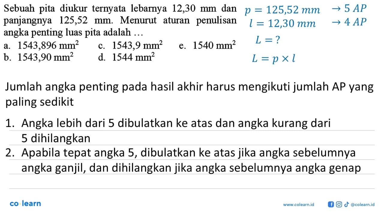 Sebuah pita diukur ternyata lebarnya 12,30 mm dan