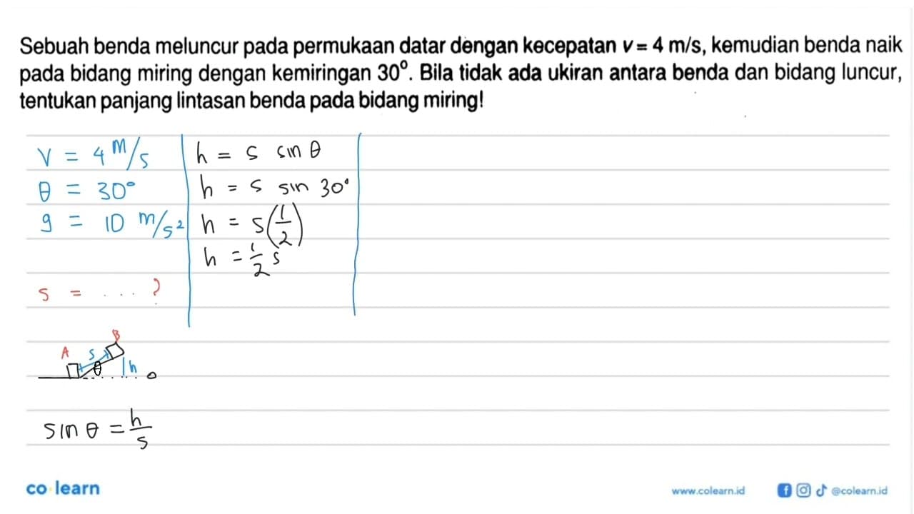 Sebuah benda meluncur pada permukaan datar dengan kecepatan