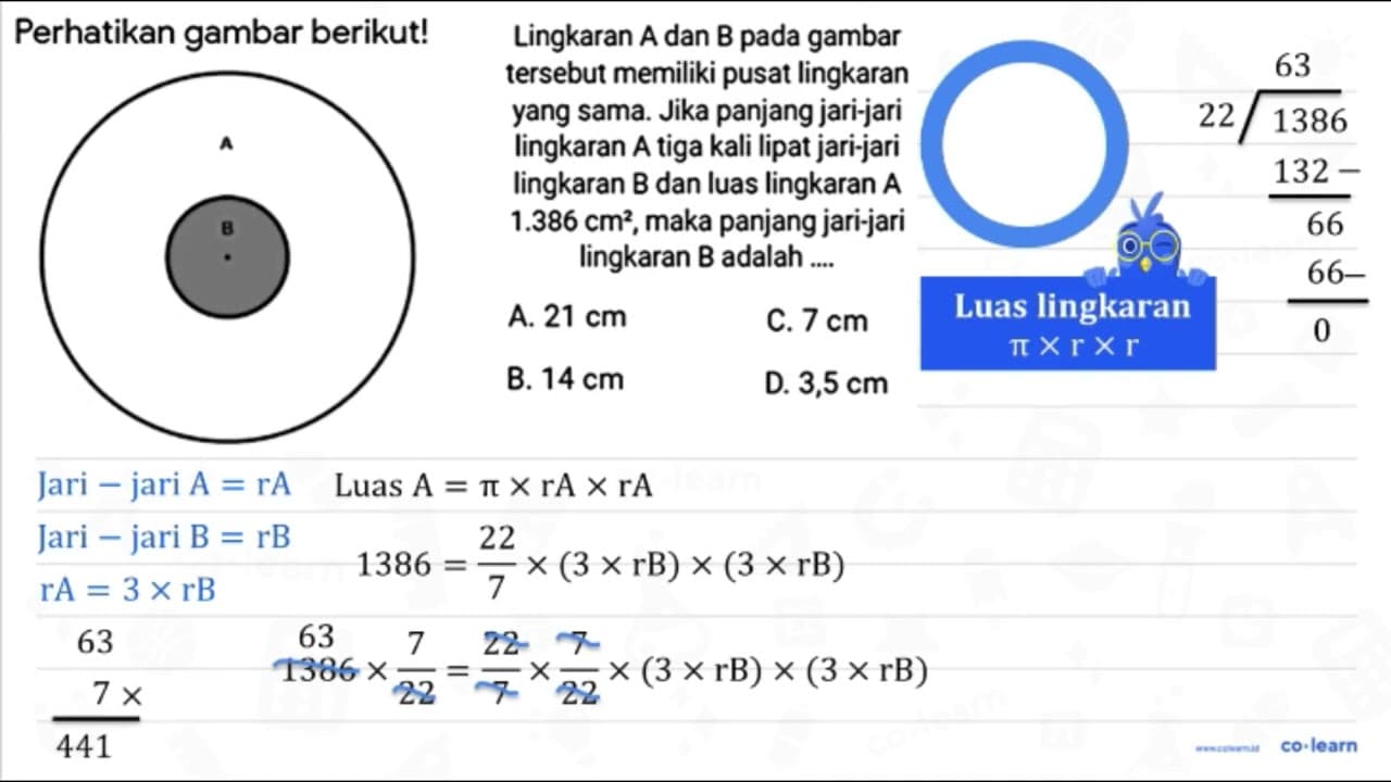 Perhatikan gambar berikut! Lingkaran A dan B pada gambar