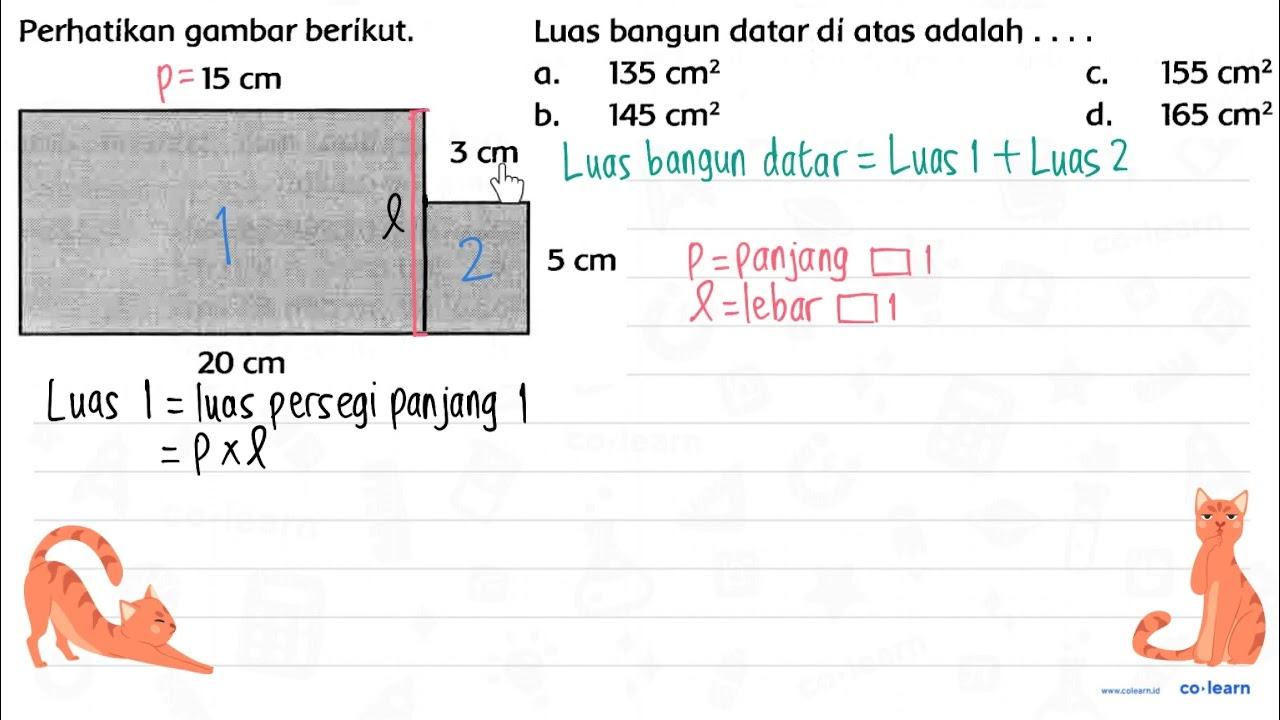 Perhatikan gambar berikut. 15 cm Luas bangun datar di atas