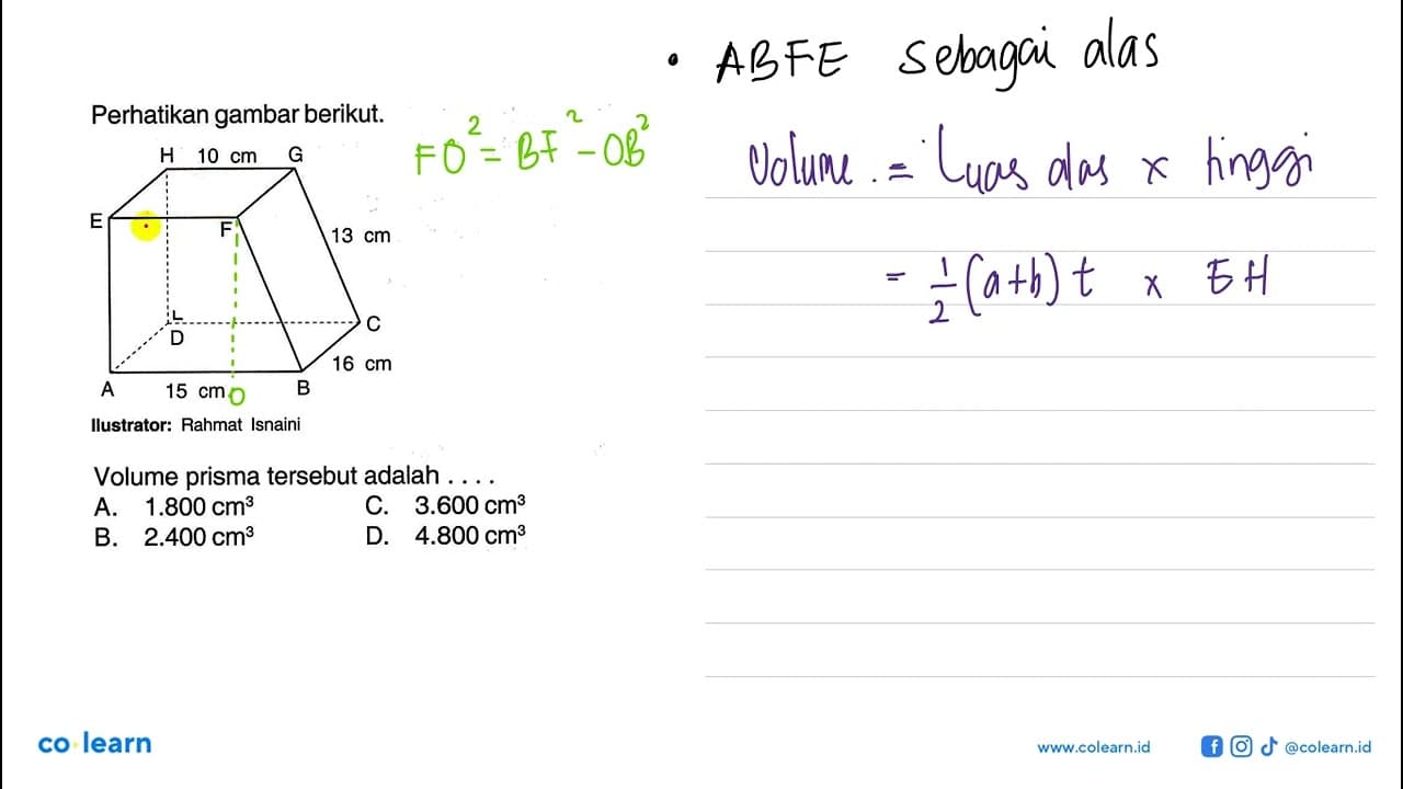 Perhatikan gambar berikut. A B C D E F G H 10 cm 13 cm 16