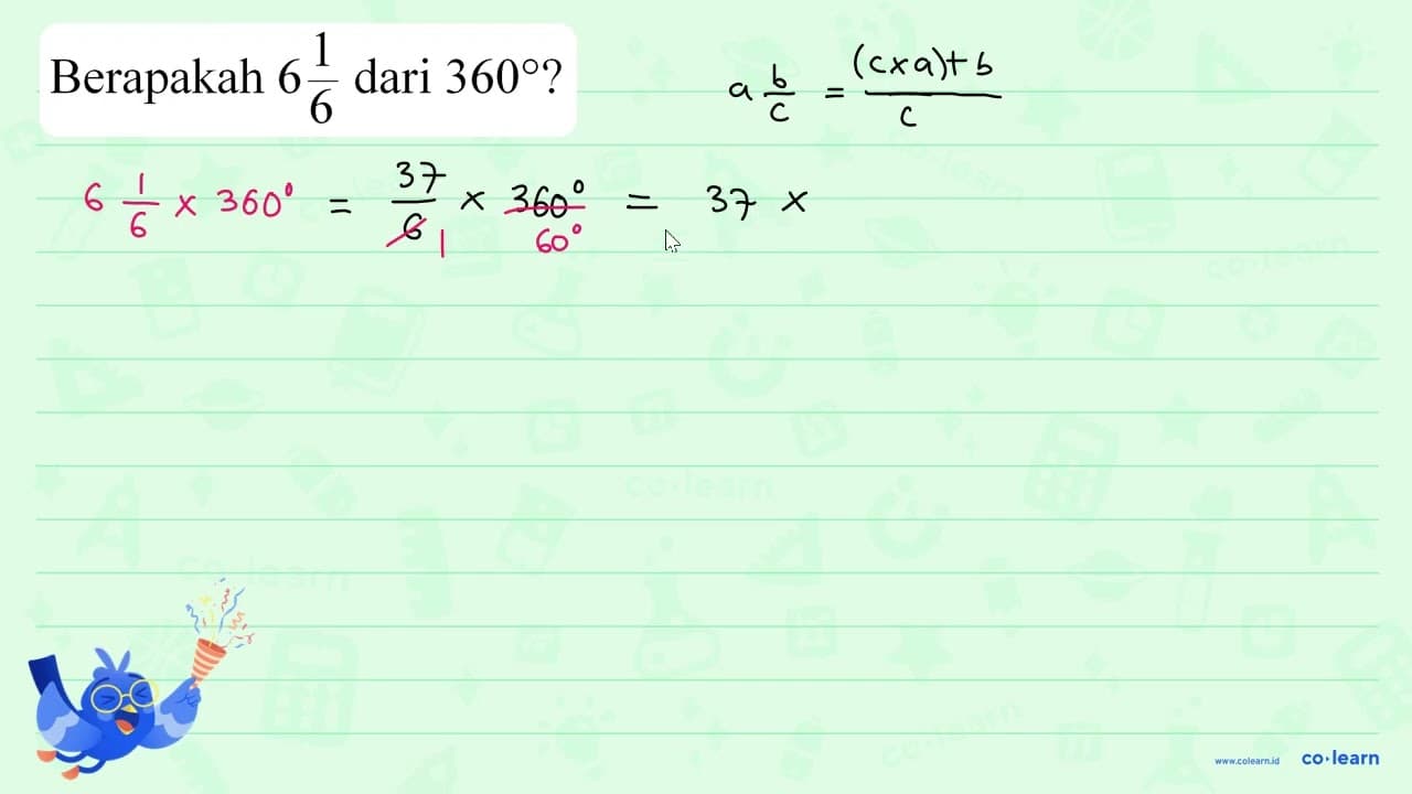 Berapakah 6 1/6 dari 360?