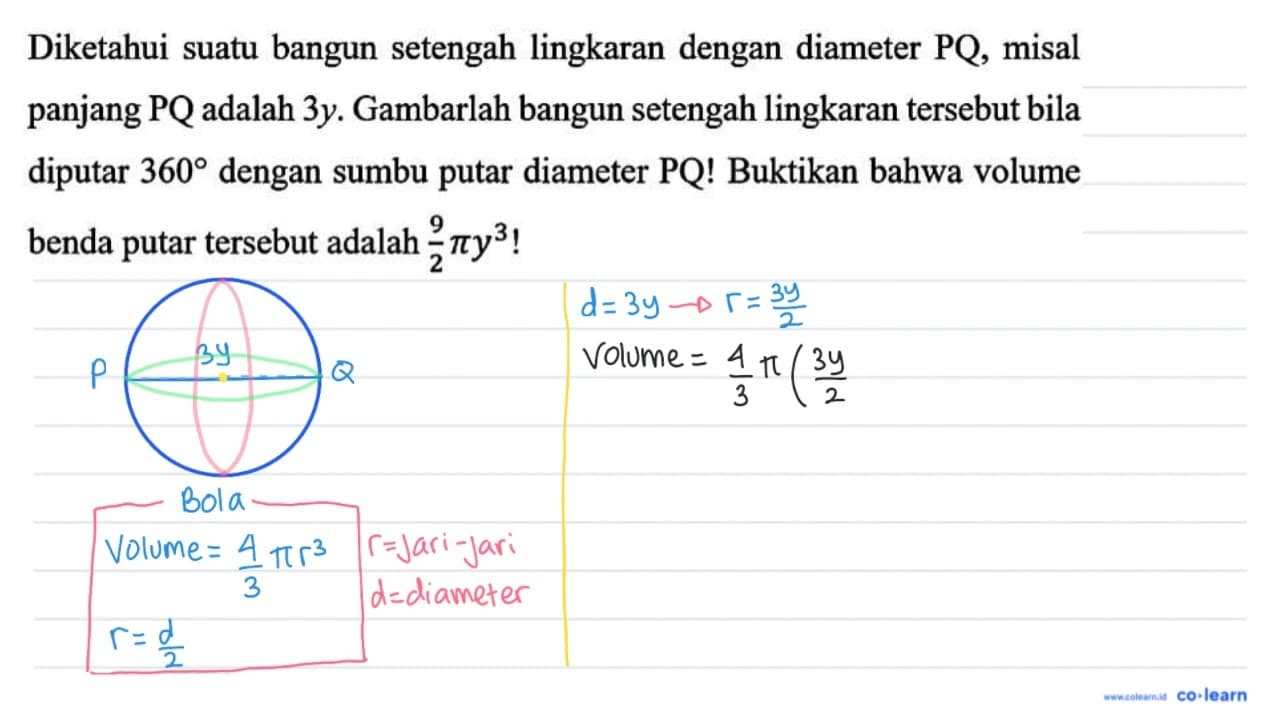 Diketahui suatu bangun setengah lingkaran dengan diameter