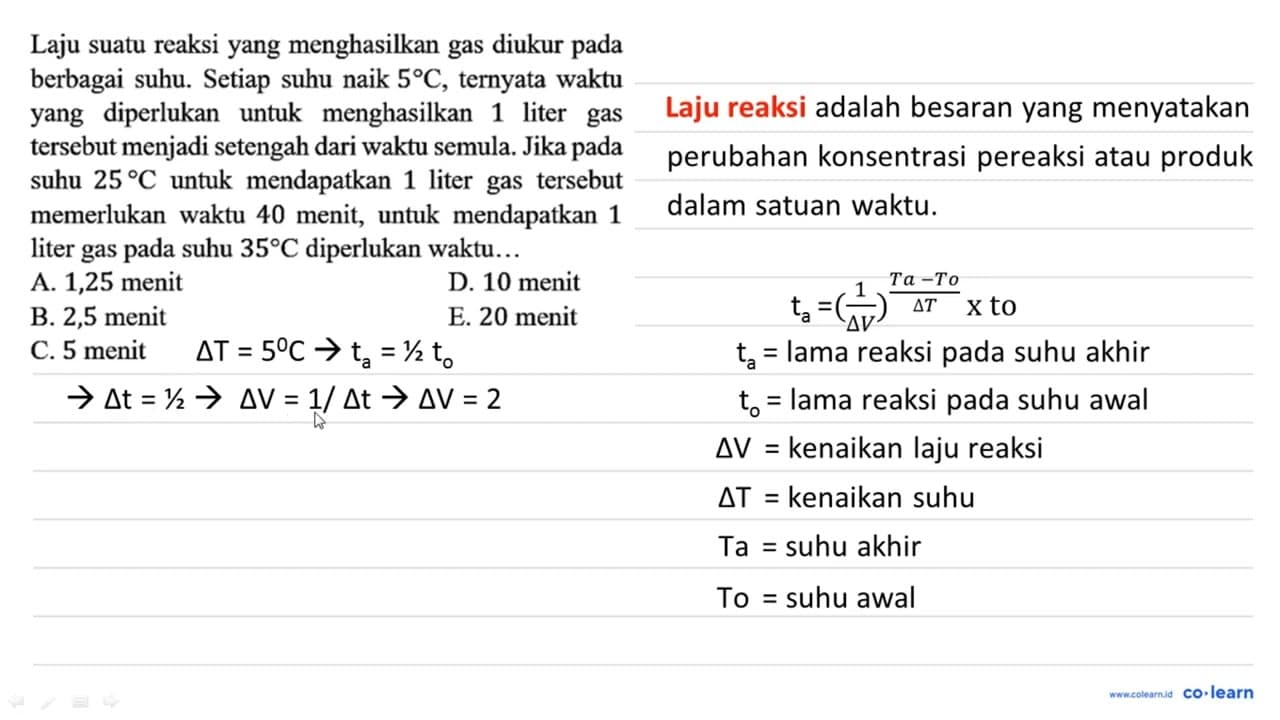 Laju suatu reaksi yang menghasilkan gas diukur pada