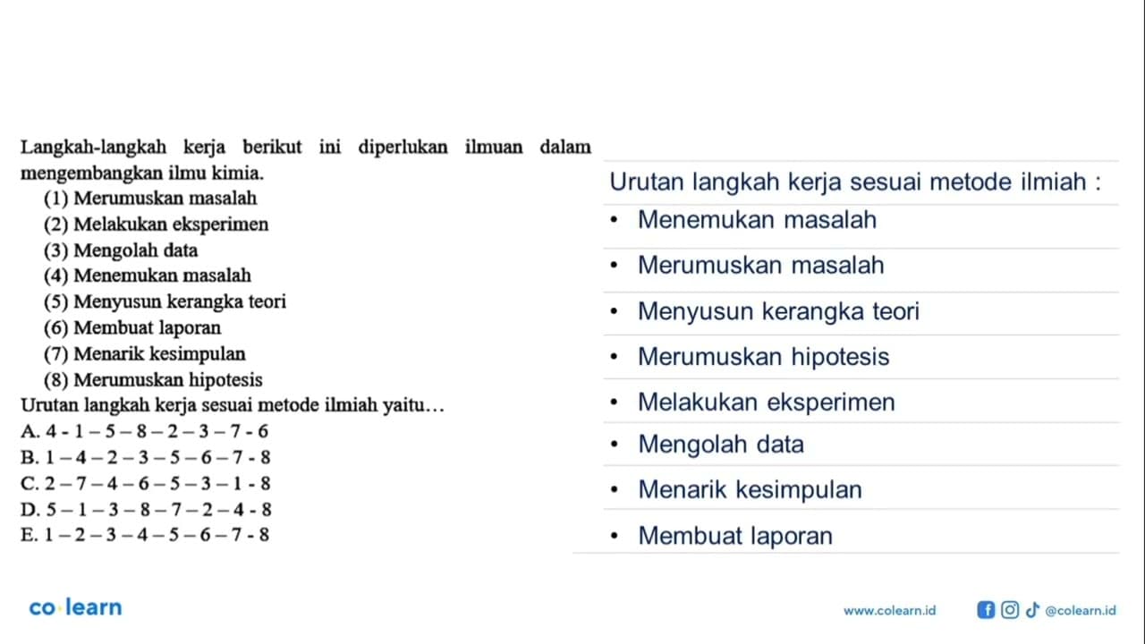 Langkah-langkah kerja berikut ini diperlukan Imuan dalam