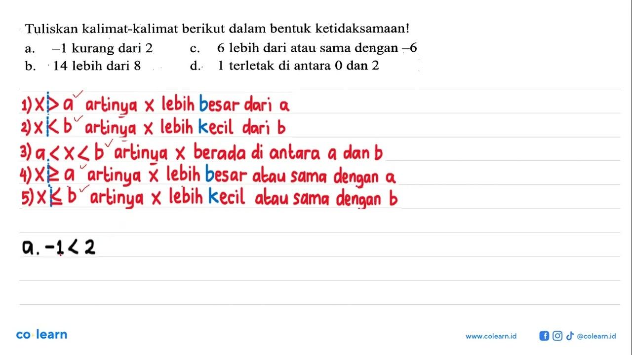 Tuliskan kalimat-kalimat berikut dalam bentuk