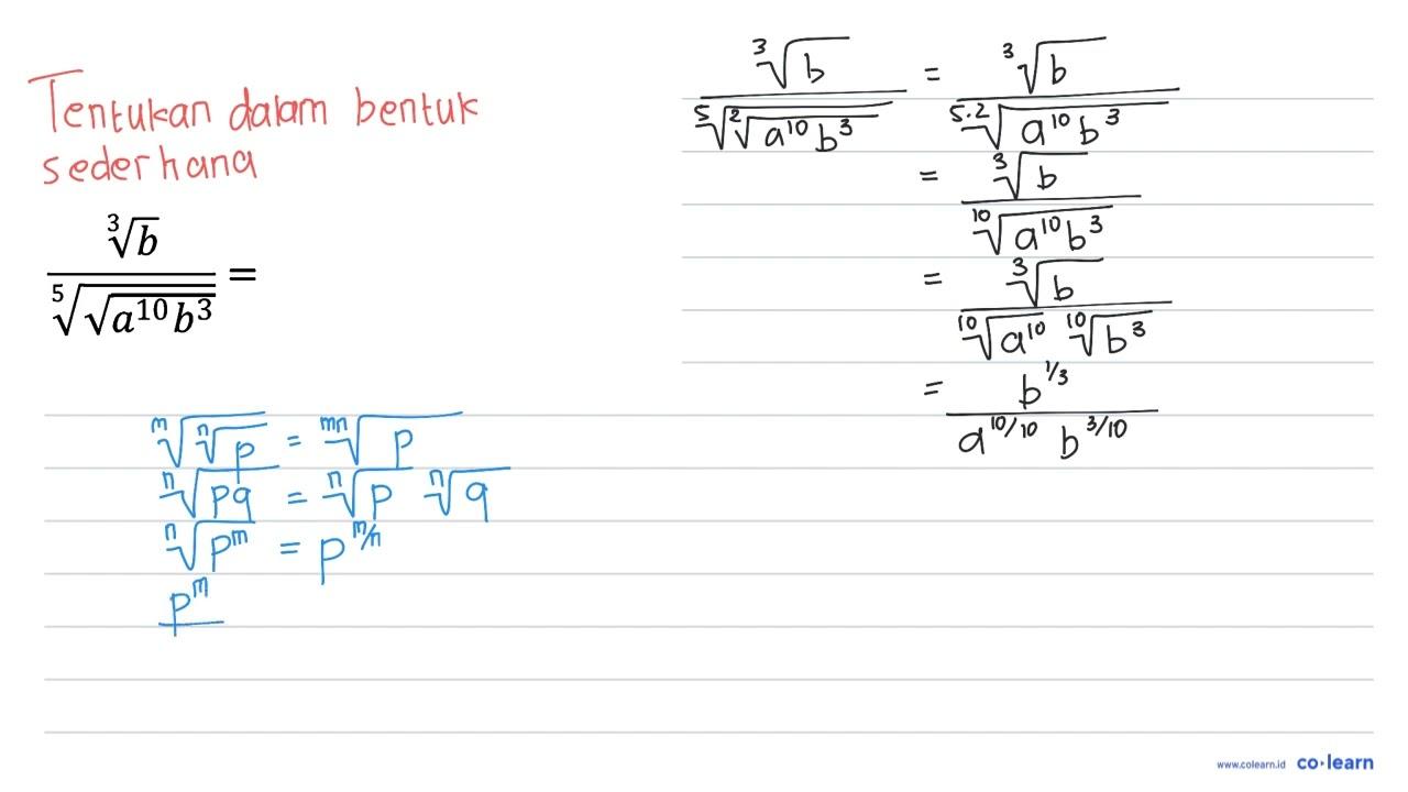 (b)^(1/3)/((a^10 b ^3)^(1/2))^(1/5)=