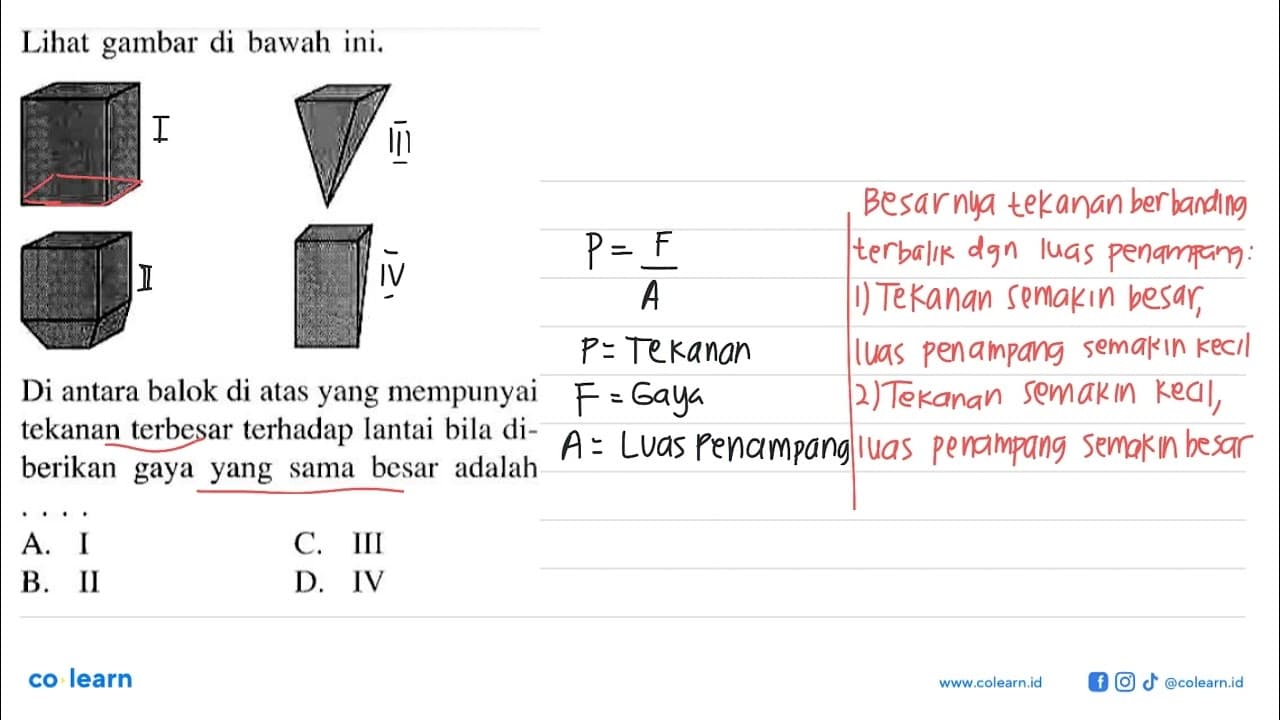 Lihat gambar di bawah ini.Di antara balok di atas yang