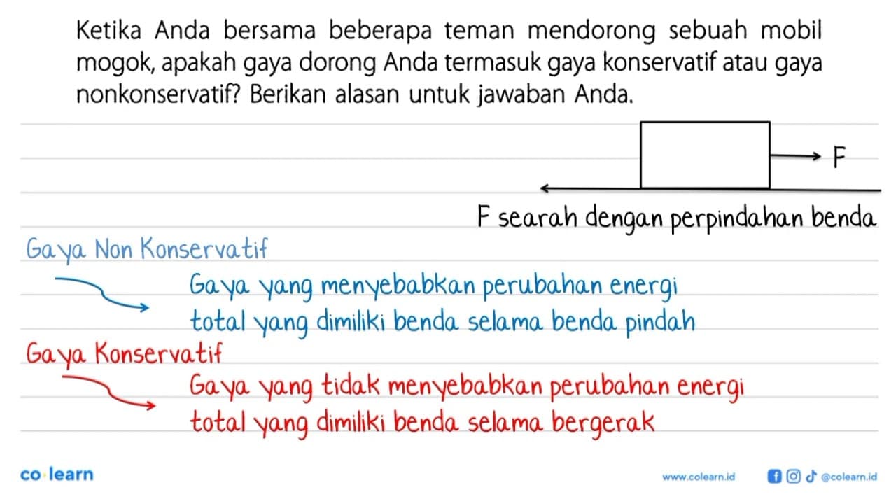 Ketika Anda bersama beberapa teman mendorong sebuah mobil