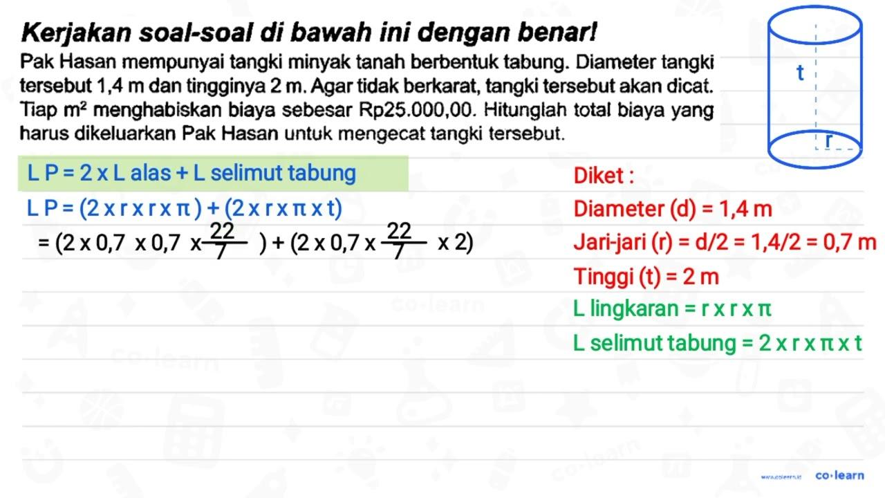 Kerjakan soal-soal di bawah ini dengan benar! Pak Hasan