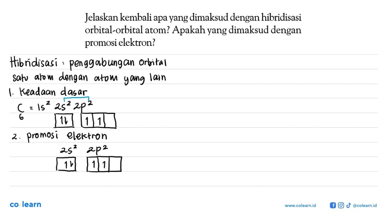 Jelaskan kembali apa yang dimaksud dengan hibridisasi