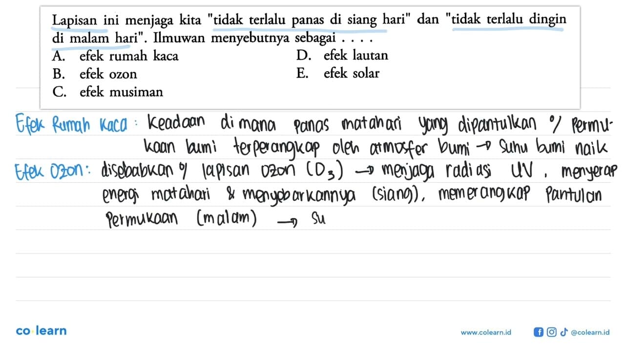 Lapisan ini menjaga kita "tidak terlalu panas di siang