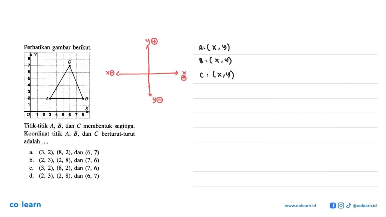 Perhatikan gambar berikut. Titik-titik A, B, dan C