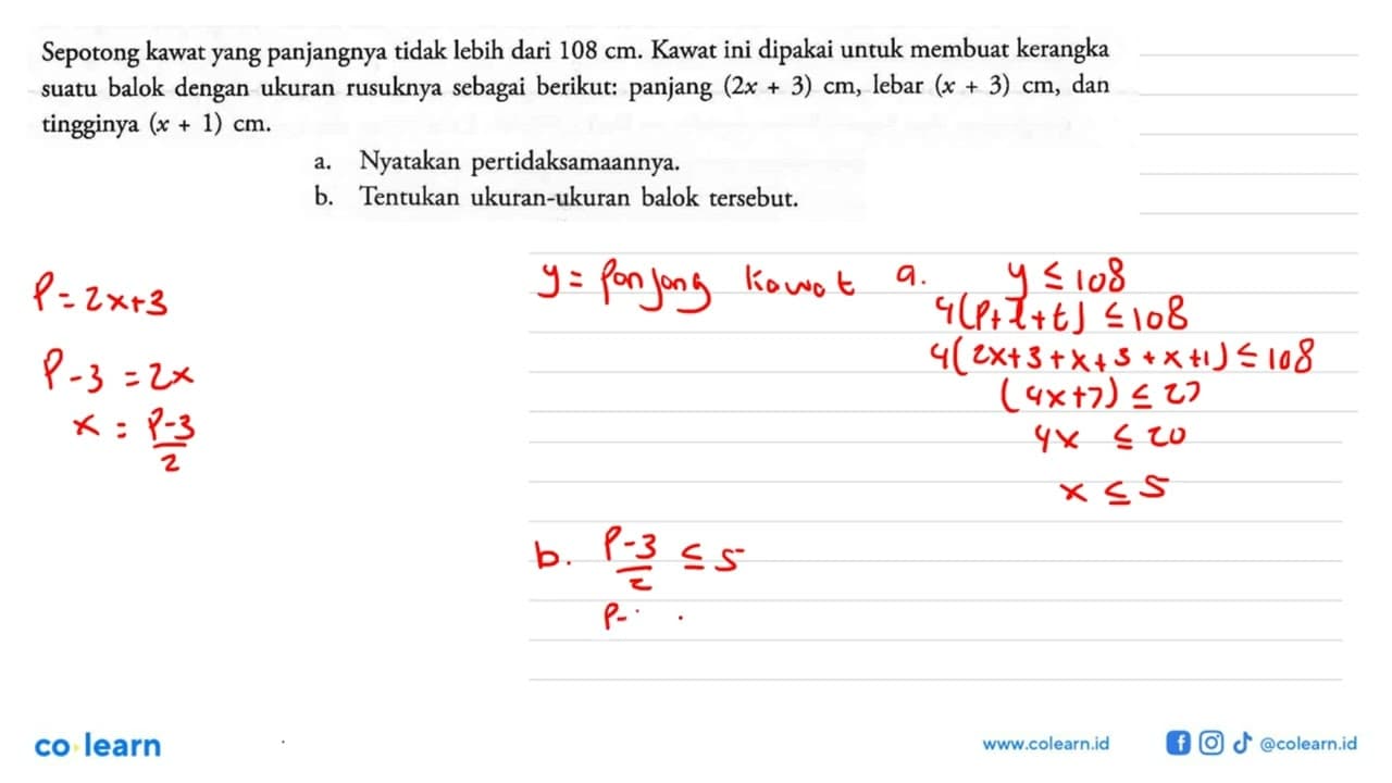 Sepotong kawat yang panjangnya tidak lebih dari 108 cm.