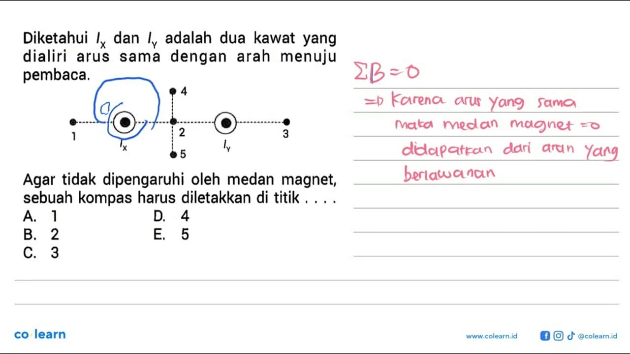 Diketahui IX dan IY adalah dua kawat yang dialiri arus sama